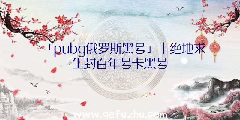 「pubg俄罗斯黑号」|绝地求生封百年号卡黑号